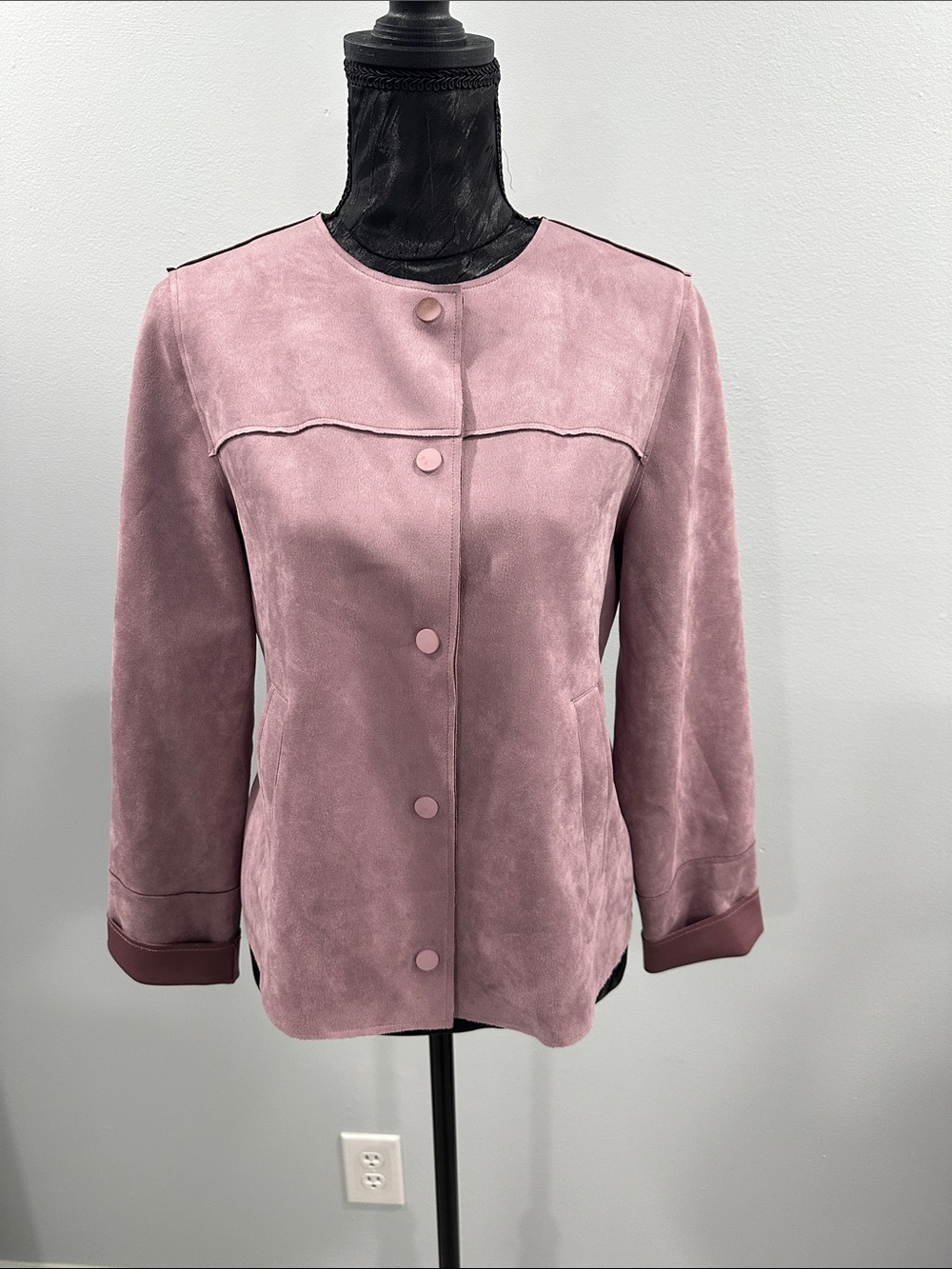 Chico's Rose Suede Snap-Front Jacket